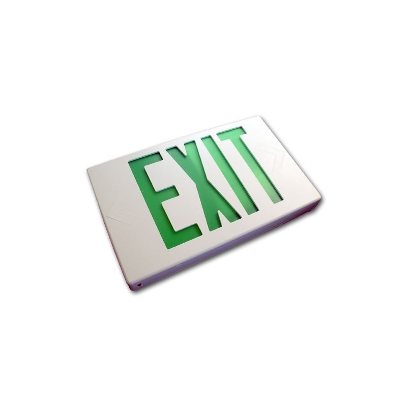 EZXTEU2GW-EM Green LED Exit Sign w/battery backup