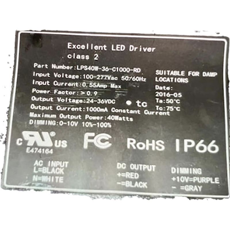 LPS40W-36-C1000-RD dimmable, 40 watt, 1000mA const