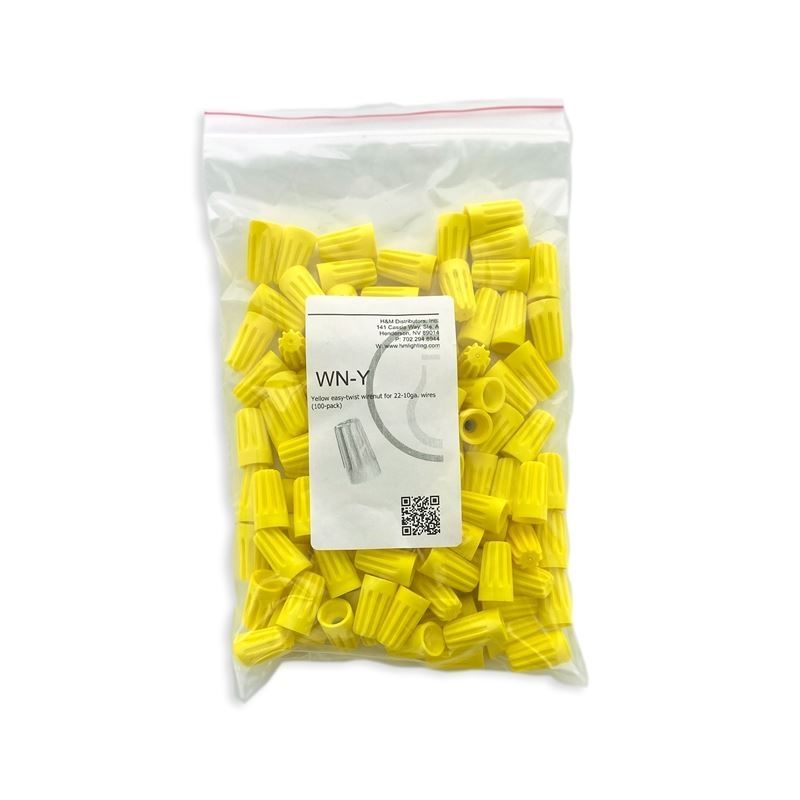 WN-Y (100 pack), Yellow Wire Nut, Easy twist