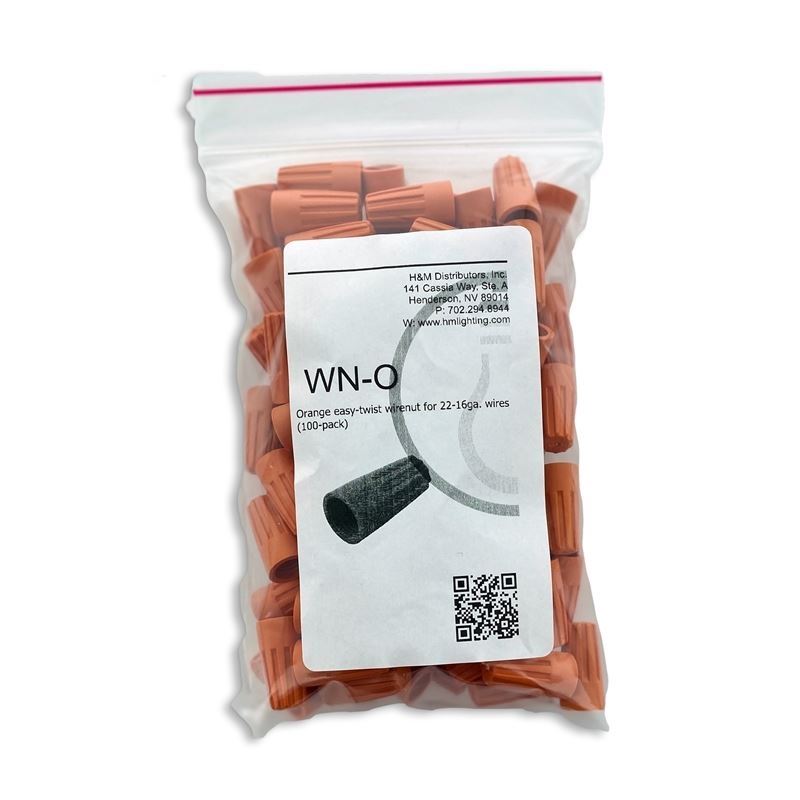 WN-O (100 pack), Orange, wirenut, 4 #16 + 1 #20, 1