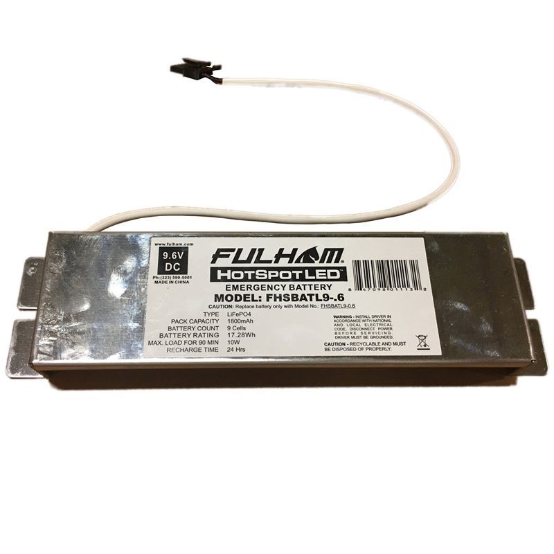 FHSBATL9-.6 LED battery pack, LiFePo4 -1800maHr, 9