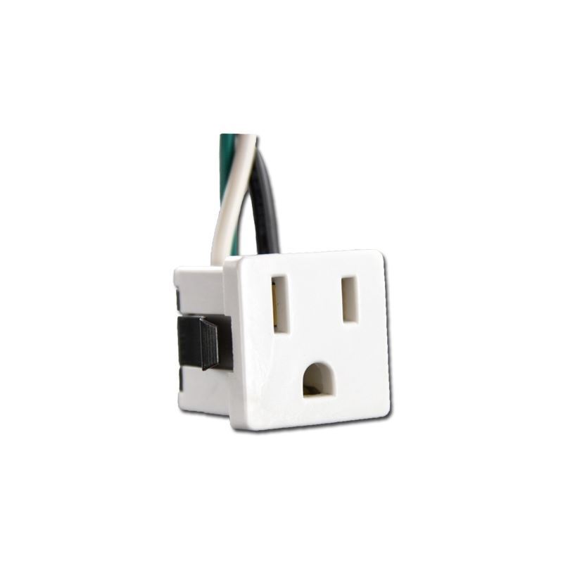 1374-001WH 3 prong snap in receptacle white