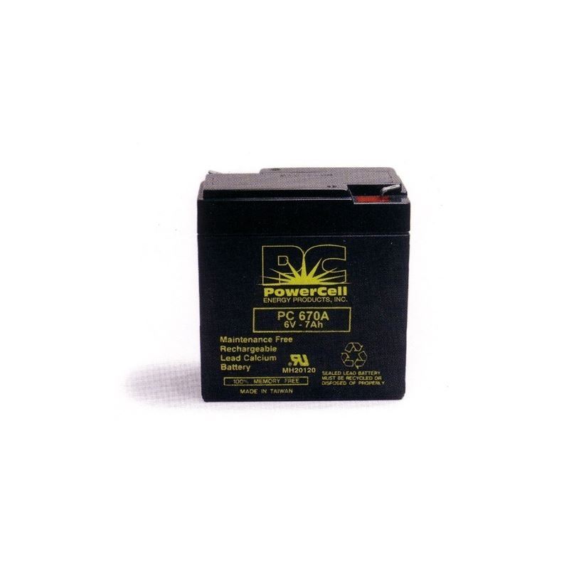 PC670A 6.0v 7.0 amp hour lead calcium battery